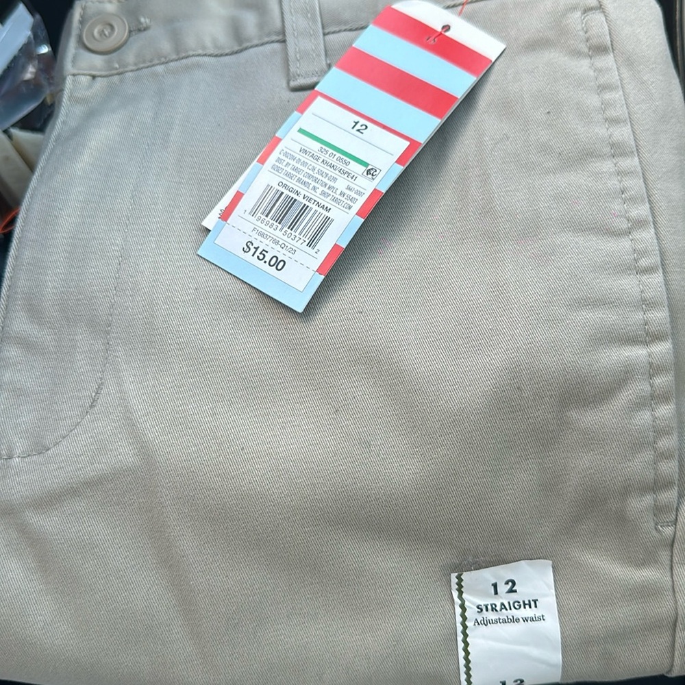 Car & jack khaki and blue school Pants boys